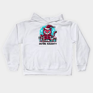 Define Naughty - Funny Naughty Cat Christmas Kids Hoodie